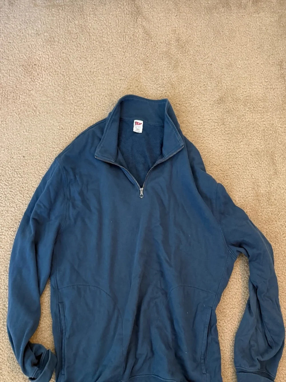 J Crew Relaxed fit lightweight french terry quarter zip, Men's Large